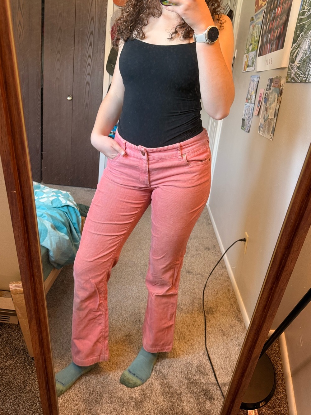 Pink Corduroy bootcut pants